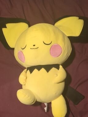 Pokemon Yellow Pichu Plush with Pink Cheeks